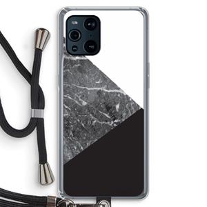 CaseCompany Combinatie marmer: Oppo Find X3 Pro Transparant Hoesje met koord