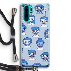 CaseCompany Gezichtjes: Huawei P30 Pro Transparant Hoesje met koord