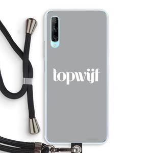 CaseCompany Topwijf Grijs Wit: Huawei P Smart Pro Transparant Hoesje met koord