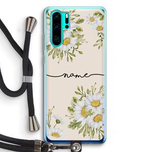 CaseCompany Daisies: Huawei P30 Pro Transparant Hoesje met koord