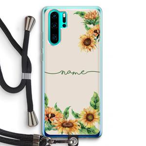 CaseCompany Zonnebloemen: Huawei P30 Pro Transparant Hoesje met koord