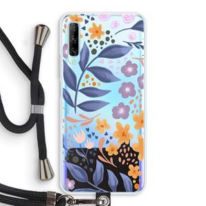 CaseCompany Flowers with blue leaves: Huawei P Smart Pro Transparant Hoesje met koord