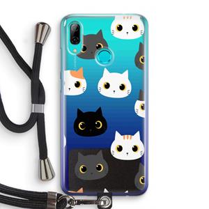 CaseCompany Katten: Huawei P Smart (2019) Transparant Hoesje met koord