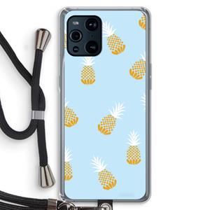 CaseCompany Ananasjes: Oppo Find X3 Pro Transparant Hoesje met koord