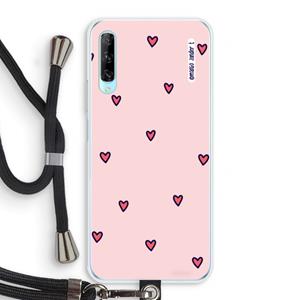 CaseCompany Hartjes: Huawei P Smart Pro Transparant Hoesje met koord