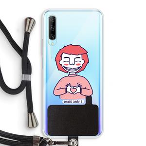 CaseCompany Hartje: Huawei P Smart Pro Transparant Hoesje met koord