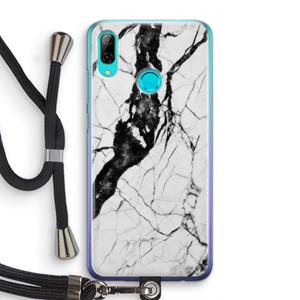 CaseCompany Witte marmer 2: Huawei P Smart (2019) Transparant Hoesje met koord