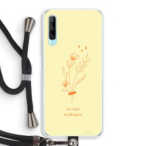 CaseCompany No rain no flowers: Huawei P Smart Pro Transparant Hoesje met koord
