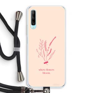 CaseCompany Where flowers bloom: Huawei P Smart Pro Transparant Hoesje met koord