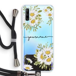 CaseCompany Daisies: Huawei P Smart Pro Transparant Hoesje met koord