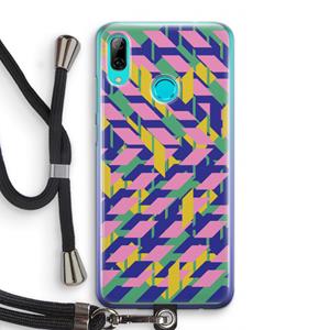 CaseCompany Skew Blush 1: Huawei P Smart (2019) Transparant Hoesje met koord