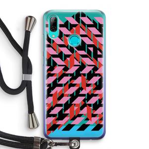 CaseCompany Skew Blush 2: Huawei P Smart (2019) Transparant Hoesje met koord