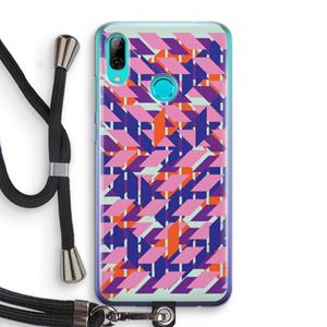 CaseCompany Skew Blush 3: Huawei P Smart (2019) Transparant Hoesje met koord