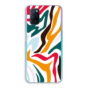 CaseCompany Colored Zebra: Oppo A92 Transparant Hoesje
