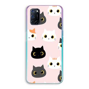 CaseCompany Katten: Oppo A92 Transparant Hoesje
