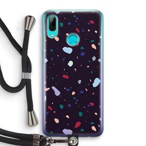 CaseCompany Dark Rounded Terrazzo: Huawei P Smart (2019) Transparant Hoesje met koord