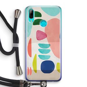 CaseCompany Bold Rounded Shapes: Huawei P Smart (2019) Transparant Hoesje met koord