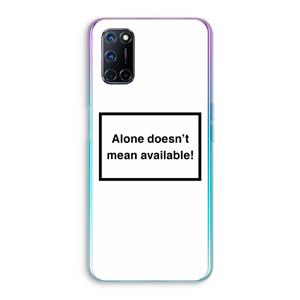 CaseCompany Alone: Oppo A92 Transparant Hoesje