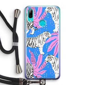 CaseCompany Tijger: Huawei P Smart (2019) Transparant Hoesje met koord