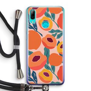CaseCompany Perzik: Huawei P Smart (2019) Transparant Hoesje met koord