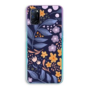 CaseCompany Flowers with blue leaves: Oppo A92 Transparant Hoesje