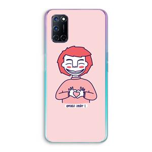 CaseCompany Hartje: Oppo A92 Transparant Hoesje