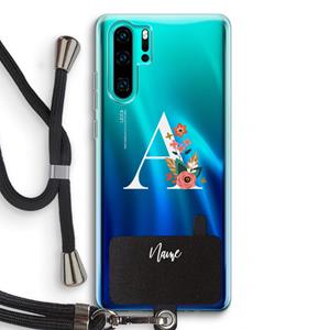 CaseCompany Pink Bouquet: Huawei P30 Pro Transparant Hoesje met koord