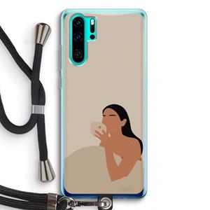 CaseCompany Fresh coffee: Huawei P30 Pro Transparant Hoesje met koord