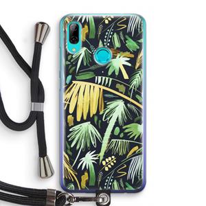 CaseCompany Tropical Palms Dark: Huawei P Smart (2019) Transparant Hoesje met koord