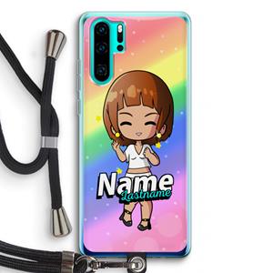 CaseCompany Chibi Maker vrouw: Huawei P30 Pro Transparant Hoesje met koord