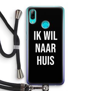 CaseCompany Ik wil naar huis - Zwart: Huawei P Smart (2019) Transparant Hoesje met koord