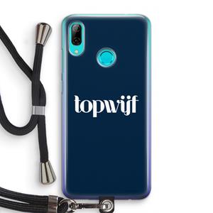 CaseCompany Topwijf Navy: Huawei P Smart (2019) Transparant Hoesje met koord