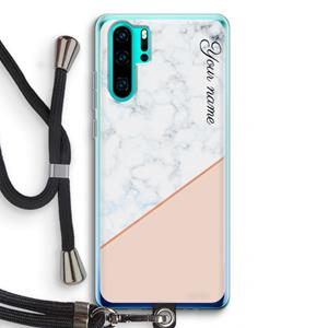 CaseCompany Marmer in stijl: Huawei P30 Pro Transparant Hoesje met koord
