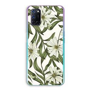 CaseCompany Wit bloemenpatroon: Oppo A92 Transparant Hoesje