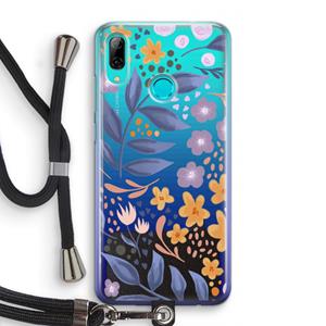 CaseCompany Flowers with blue leaves: Huawei P Smart (2019) Transparant Hoesje met koord