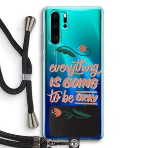 CaseCompany Optimistic flower girl: Huawei P30 Pro Transparant Hoesje met koord