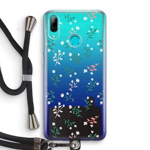 CaseCompany Small white flowers: Huawei P Smart (2019) Transparant Hoesje met koord