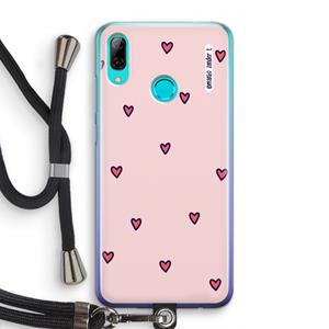 CaseCompany Hartjes: Huawei P Smart (2019) Transparant Hoesje met koord