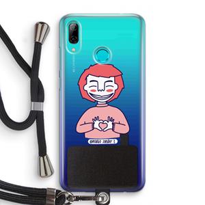 CaseCompany Hartje: Huawei P Smart (2019) Transparant Hoesje met koord