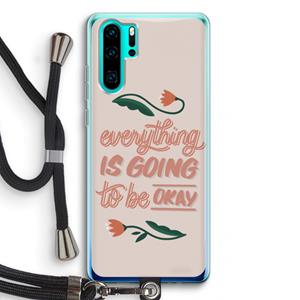 CaseCompany Optimistic flower girl: Huawei P30 Pro Transparant Hoesje met koord