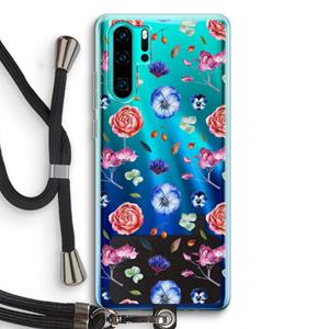 CaseCompany Bloemetjes: Huawei P30 Pro Transparant Hoesje met koord