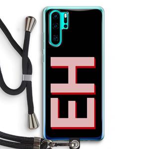 CaseCompany Monogram: Huawei P30 Pro Transparant Hoesje met koord