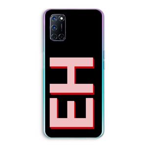 CaseCompany Monogram: Oppo A92 Transparant Hoesje