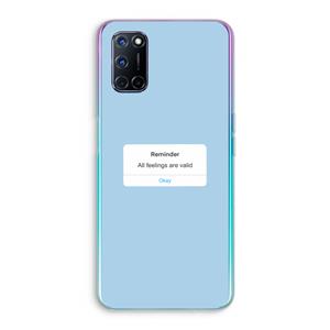 CaseCompany Reminder: Oppo A92 Transparant Hoesje
