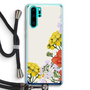 CaseCompany Wilde bloemen: Huawei P30 Pro Transparant Hoesje met koord