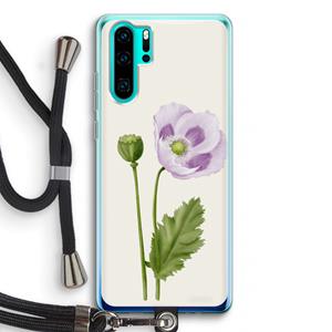 CaseCompany Purple poppy: Huawei P30 Pro Transparant Hoesje met koord