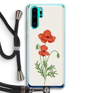 CaseCompany Red poppy: Huawei P30 Pro Transparant Hoesje met koord