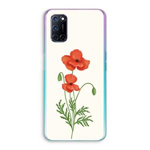 CaseCompany Red poppy: Oppo A92 Transparant Hoesje