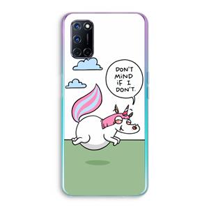 CaseCompany Unicorn: Oppo A92 Transparant Hoesje