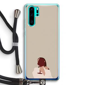 CaseCompany I drink wine: Huawei P30 Pro Transparant Hoesje met koord